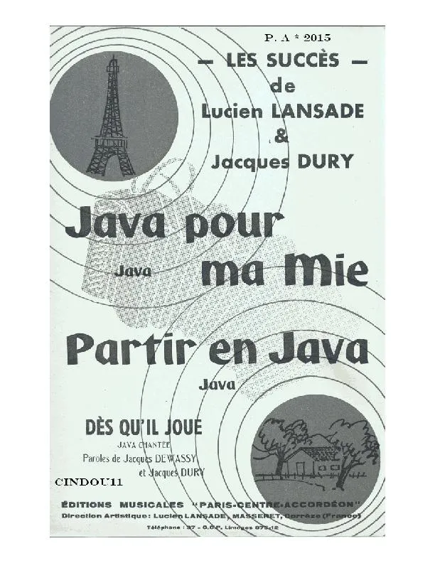 télécharger la partition d'accordéon Dès qu'il joue (Java) au format PDF