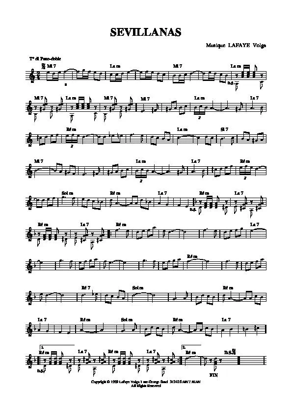 télécharger la partition d'accordéon Sevillanas (Paso Doble) au format PDF