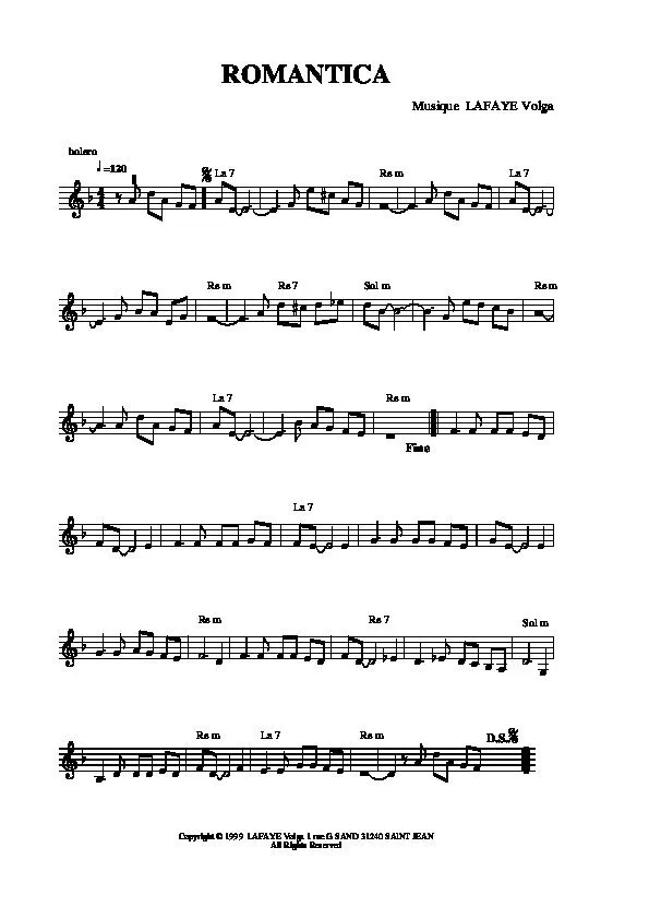 télécharger la partition d'accordéon Romantica (Boléro) au format PDF