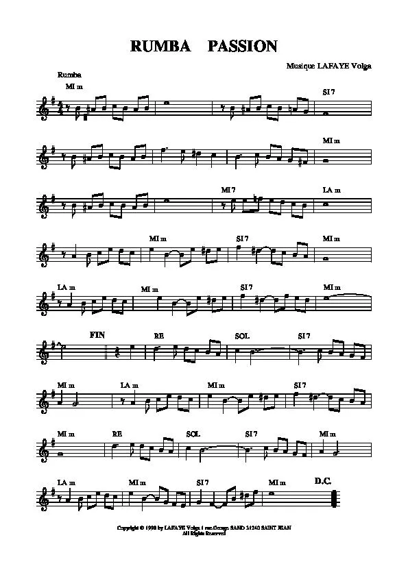 télécharger la partition d'accordéon Rumba Passion au format PDF