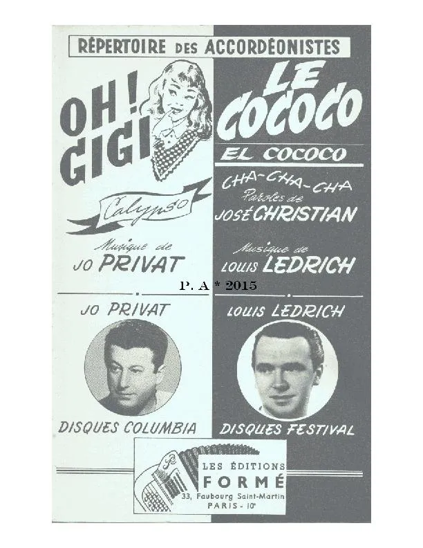 télécharger la partition d'accordéon Le Cococo (El Cococo) (Orchestration) (Cha Cha Cha) au format PDF