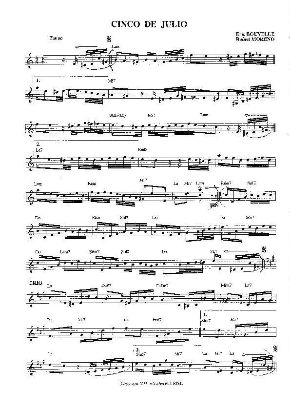 télécharger la partition d'accordéon Cinco de Julio (Tango) au format PDF