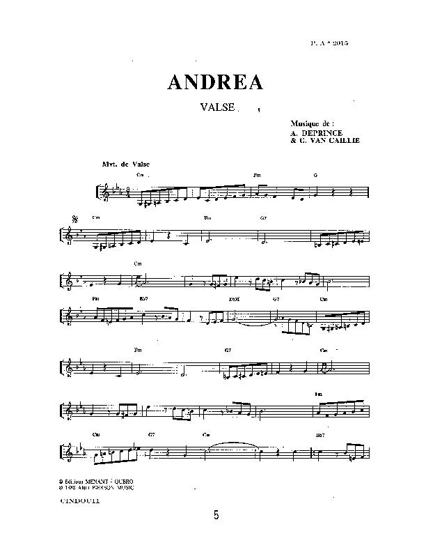 télécharger la partition d'accordéon Andréa (Valse) au format PDF