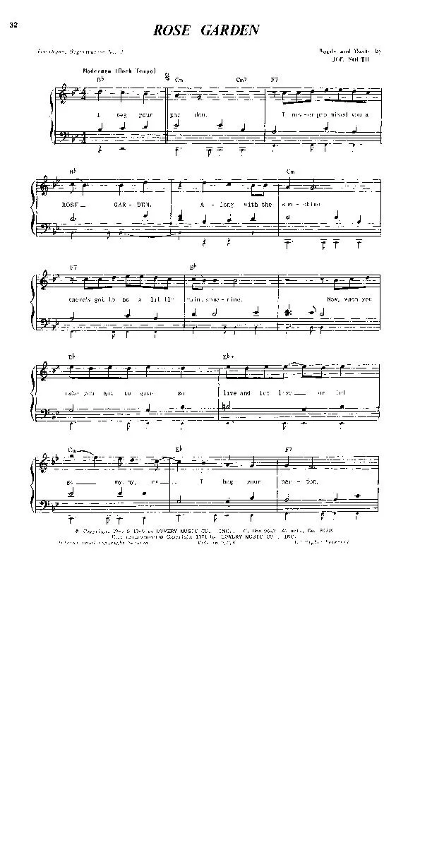 télécharger la partition d'accordéon Rose Garden (Rock) au format PDF