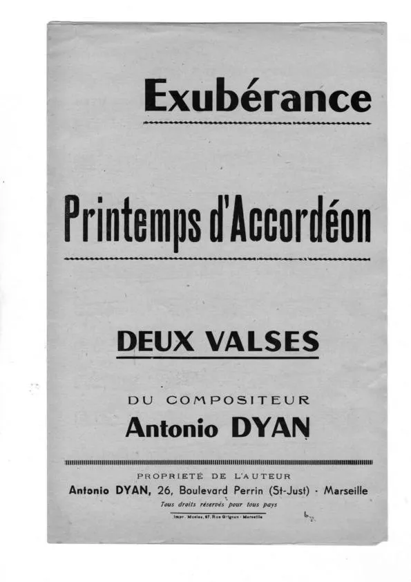 télécharger la partition d'accordéon Exubérance (Valse) au format PDF