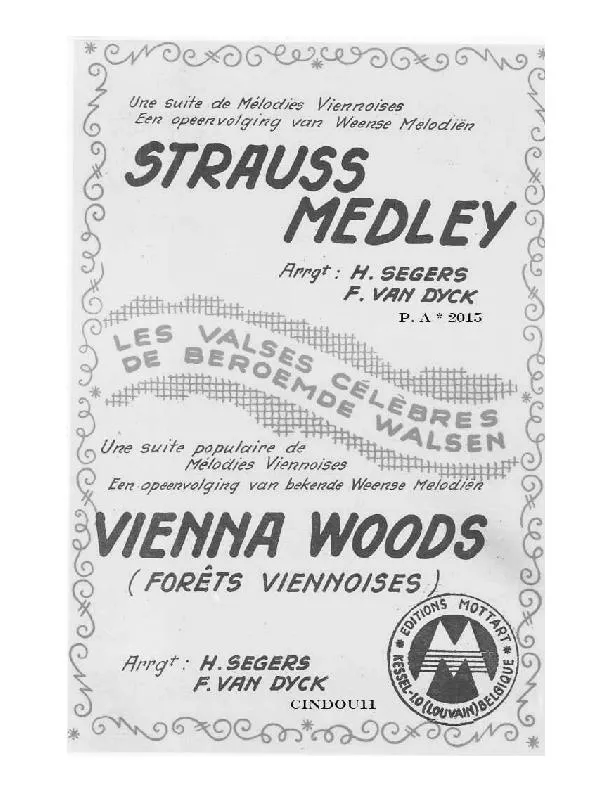 télécharger la partition d'accordéon Strauss Medley (Une suite de mélodies Viennoises) (Orchestration) au format PDF