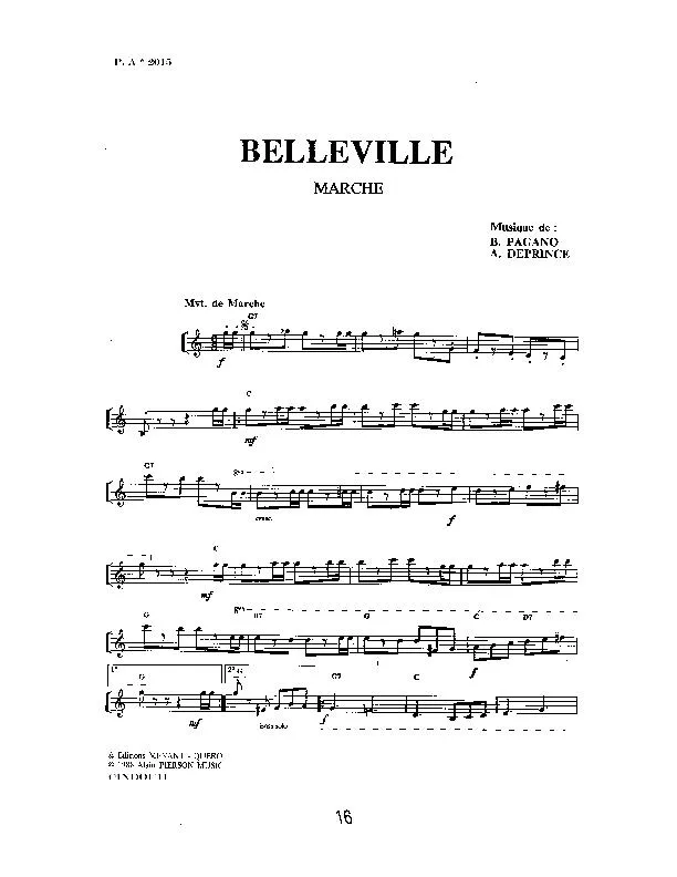 télécharger la partition d'accordéon Belleville (Marche) au format PDF