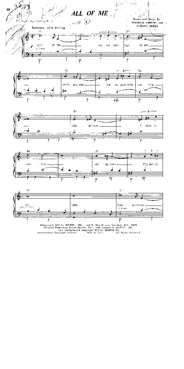 télécharger la partition d'accordéon All of me au format PDF