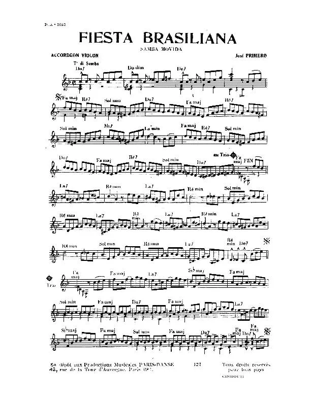 télécharger la partition d'accordéon Fiesta Brasiliana (Samba Movida) au format PDF