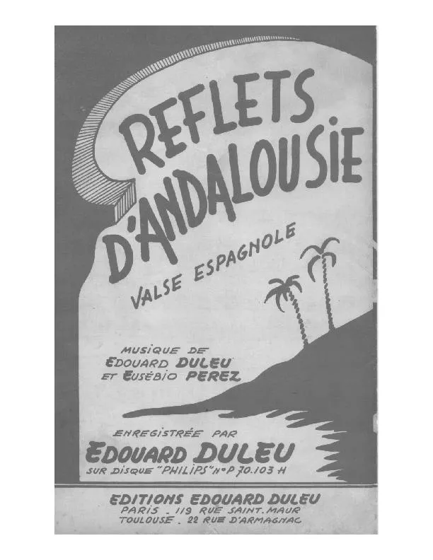 télécharger la partition d'accordéon Reflets d'Andalousie (Orchestration Complète) (Valse Espagnole) au format PDF
