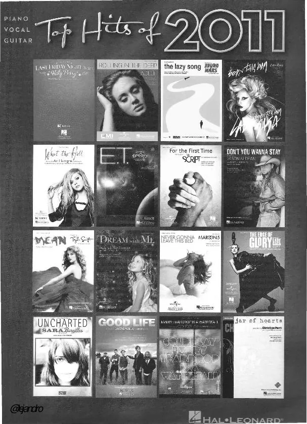 télécharger la partition d'accordéon Top hits of 2011 (19 titres) au format PDF