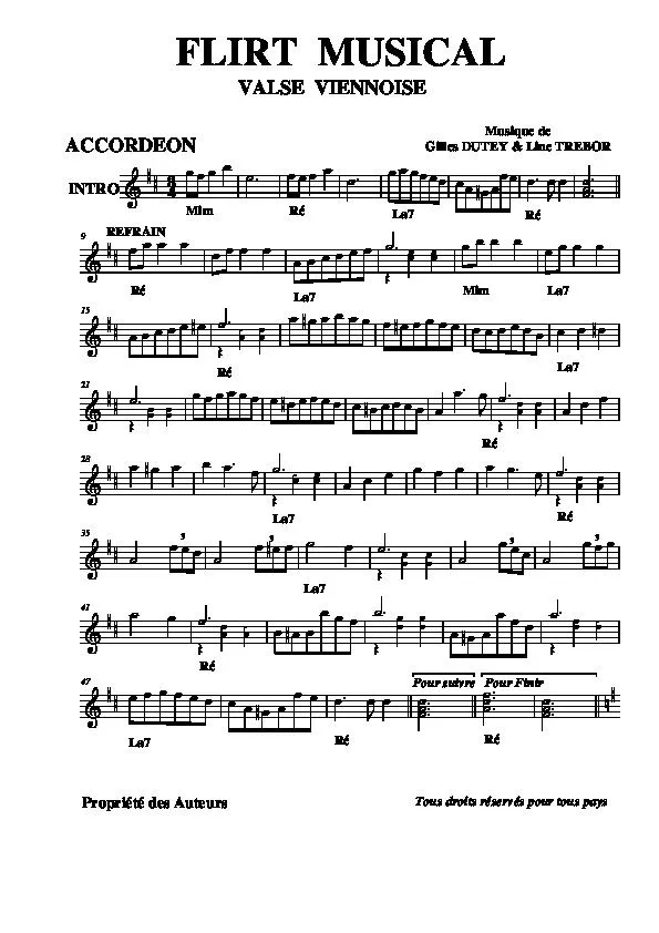 télécharger la partition d'accordéon Flirt Musical (Valse Viennoise) au format PDF