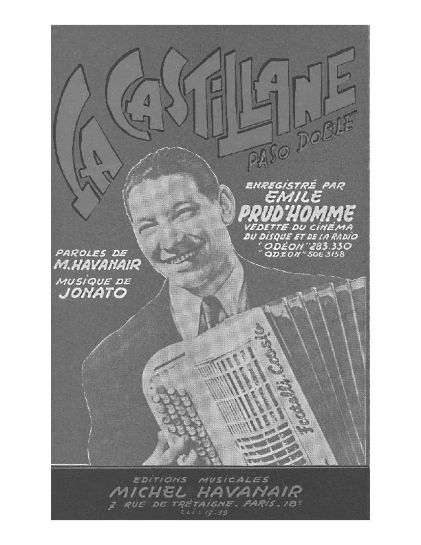 télécharger la partition d'accordéon La Castillane (Orchestration complète) (Paso Doble) au format PDF