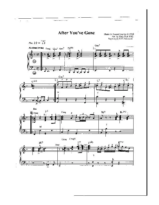 télécharger la partition d'accordéon After you've gone (Arrangement : Gary Dalh) (Swing) au format PDF