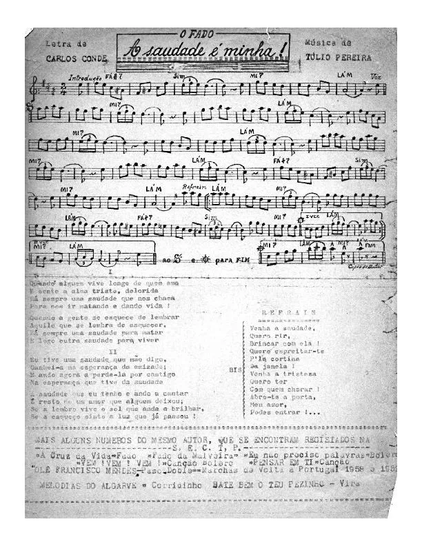 télécharger la partition d'accordéon A saudade é minha (Fado) au format PDF