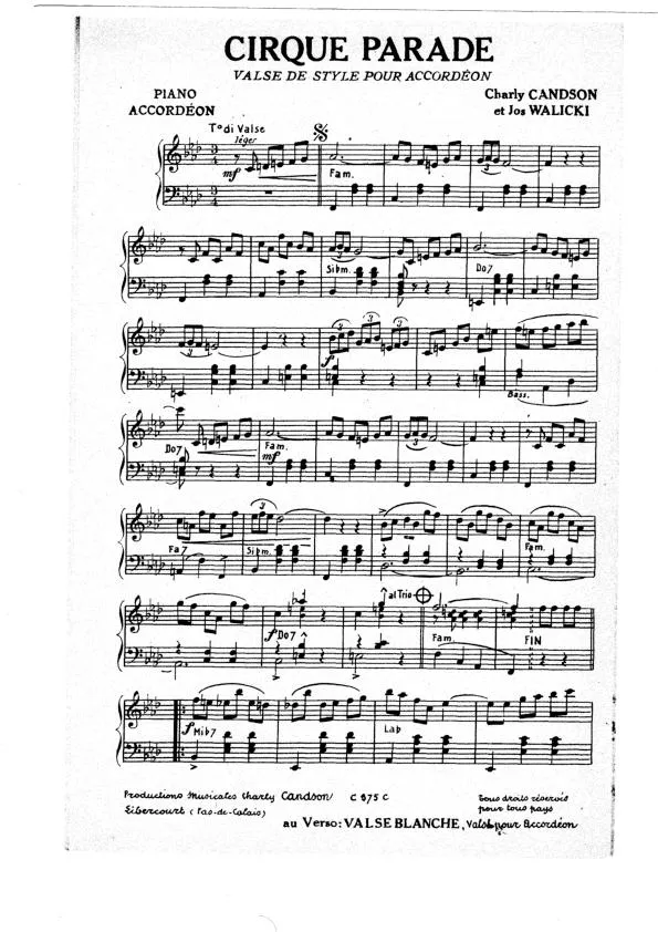 télécharger la partition d'accordéon Cirque Parade (Valse de style pour accordéon) au format PDF