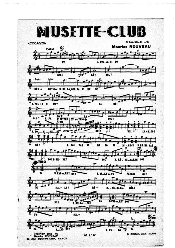 télécharger la partition d'accordéon Musette Club (Valse) au format PDF
