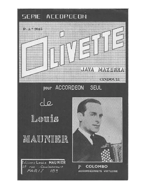 télécharger la partition d'accordéon Olivette (Java Mazurka) au format PDF