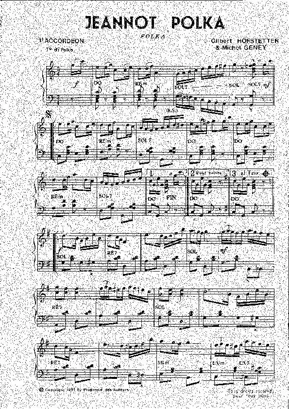 télécharger la partition d'accordéon Jeannot Polka (1er + 2ème Accordéon) au format PDF