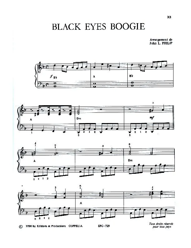 télécharger la partition d'accordéon Black eyes boogie au format PDF