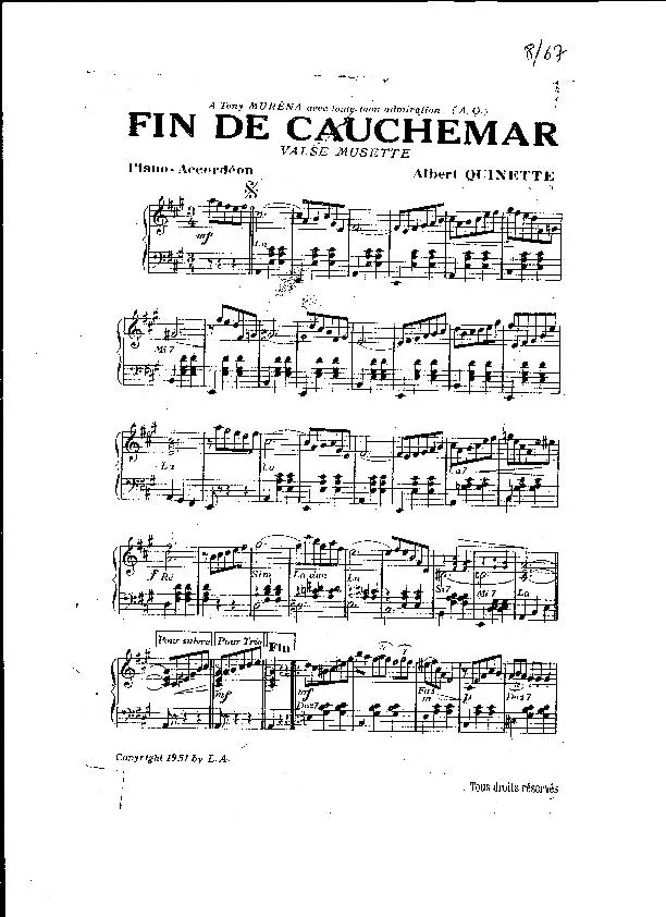 télécharger la partition d'accordéon Fin de cauchemar (Valse Musette) au format PDF
