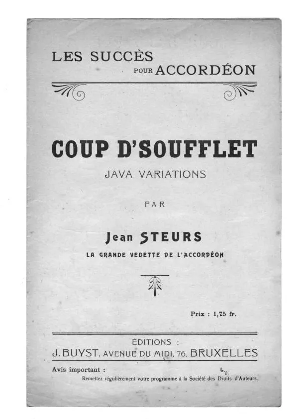 télécharger la partition d'accordéon Coup d' soufflet (Java Variations) au format PDF