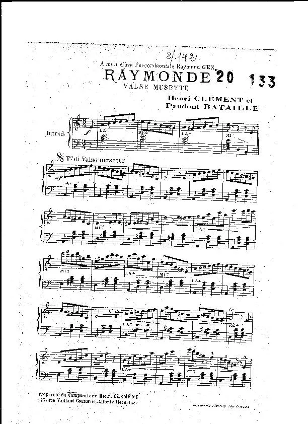 télécharger la partition d'accordéon Raymonde (Valse Musette) au format PDF