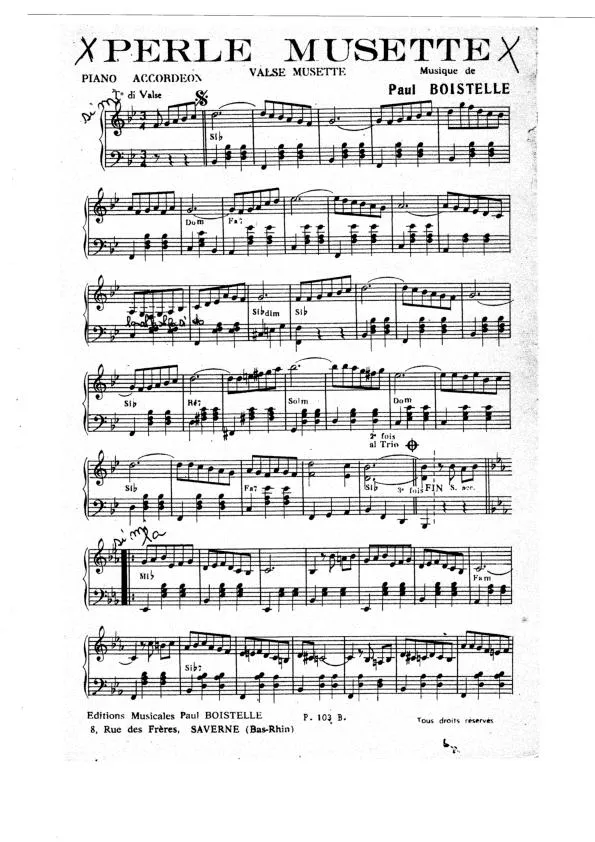 télécharger la partition d'accordéon Perle Musette (Valse Musette) au format PDF