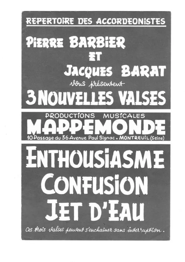 télécharger la partition d'accordéon Jet d'eau (Valse) au format PDF