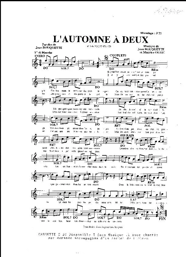 télécharger la partition d'accordéon L'Automne à deux (Marche) au format PDF
