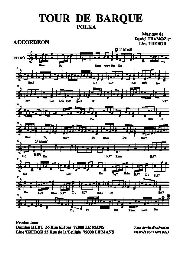 télécharger la partition d'accordéon Tour de barque (Polka) au format PDF