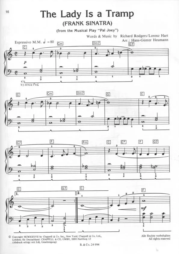 télécharger la partition d'accordéon The Lady is a tramp (Arrangement Hans-Günter Heumann) (Chant : Frank Sinatra) au format PDF