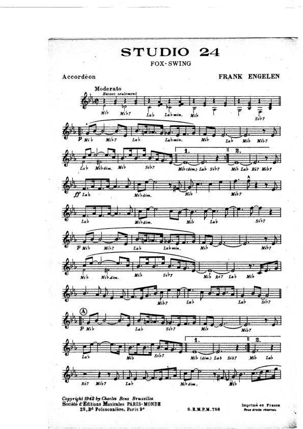 télécharger la partition d'accordéon Studio 24 (Fox Swing) au format PDF