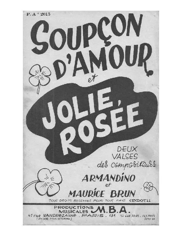 télécharger la partition d'accordéon Jolie Rosée (Valse) au format PDF