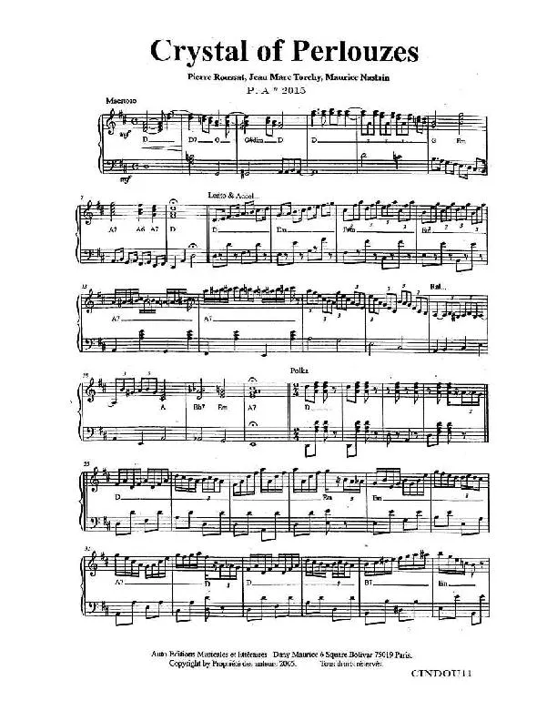 télécharger la partition d'accordéon Crystal of Perlouzes (Polka) au format PDF