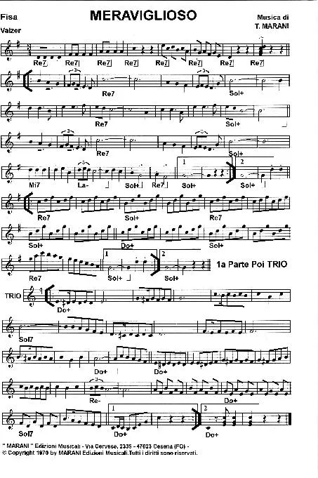 télécharger la partition d'accordéon Meraviglioso (Orchestration) (Valse) au format PDF