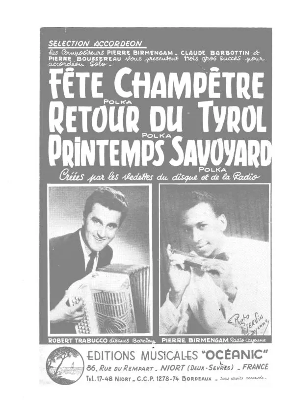 télécharger la partition d'accordéon Fête champêtre + Printemps Savoyard (Polka) au format PDF