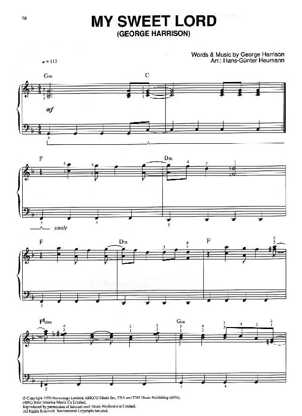 télécharger la partition d'accordéon My Sweet Lord (Arrangement Hans-Günter Heumann) au format PDF