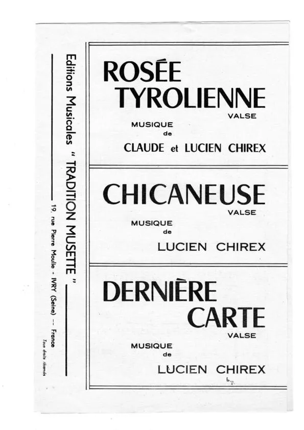 télécharger la partition d'accordéon Chicaneuse (Valse Musette) au format PDF
