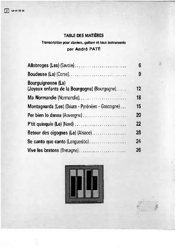 télécharger la partition d'accordéon Top Folklore de France (10 Titres) au format PDF