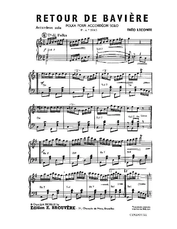 télécharger la partition d'accordéon Retour de Bavière (Polka) au format PDF