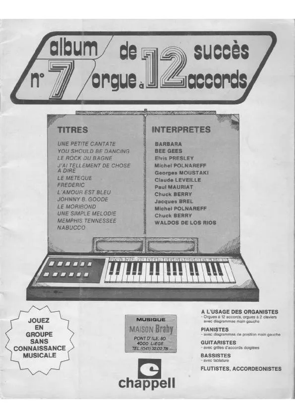 télécharger la partition d'accordéon Album n°7 de 12 Succès Orgue à Accords au format PDF