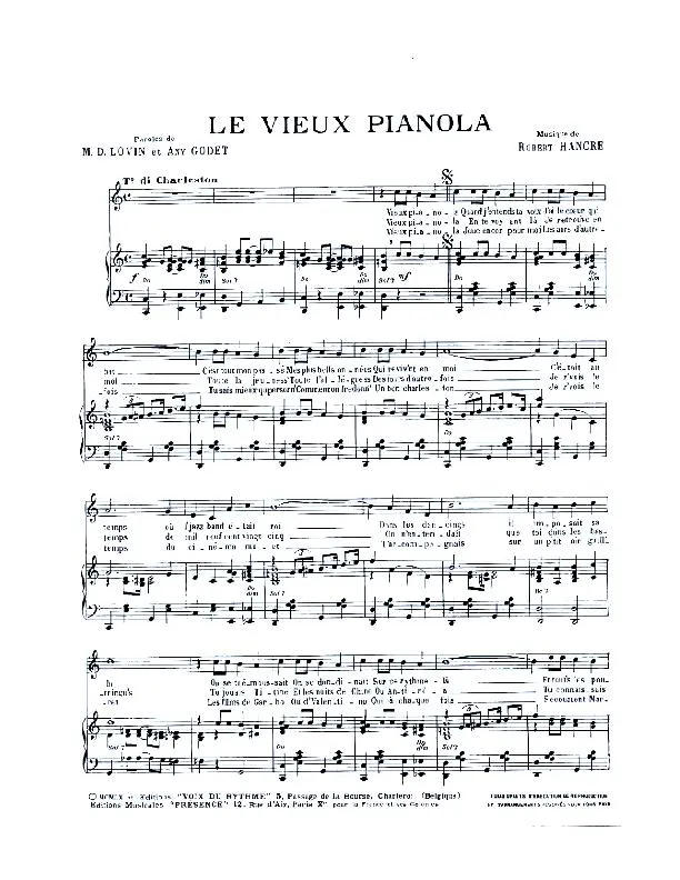 télécharger la partition d'accordéon Le vieux pianola (Charleston) au format PDF