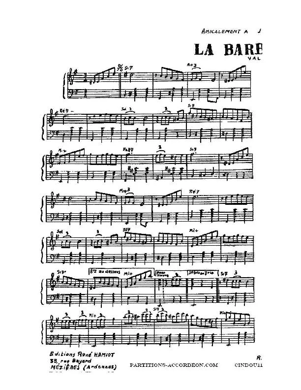 télécharger la partition d'accordéon La Barbinoche (Valse) au format PDF