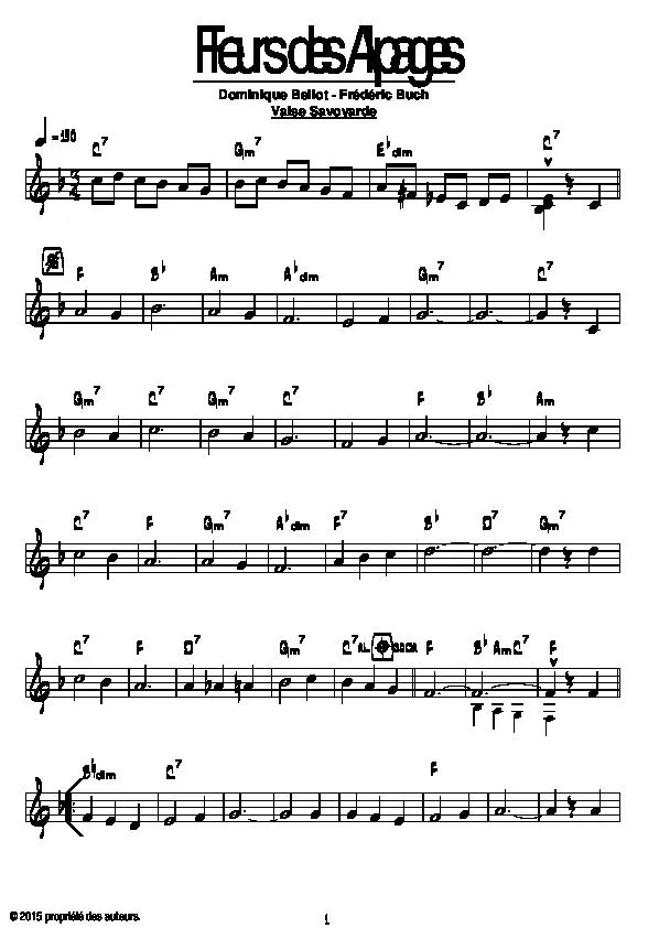 télécharger la partition d'accordéon Fleurs des Alpages (Valse Savoyarde) au format PDF