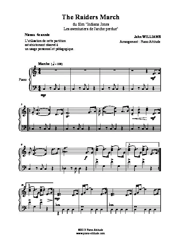 télécharger la partition d'accordéon The Raiders March (Du film Indiana Jones : Les aventuriers de l'arche perdue) au format PDF