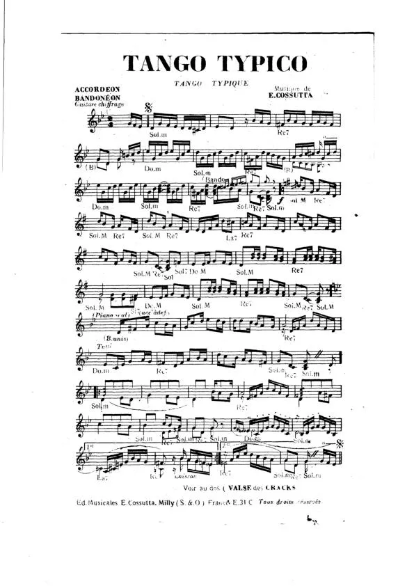 télécharger la partition d'accordéon Tango Typico au format PDF