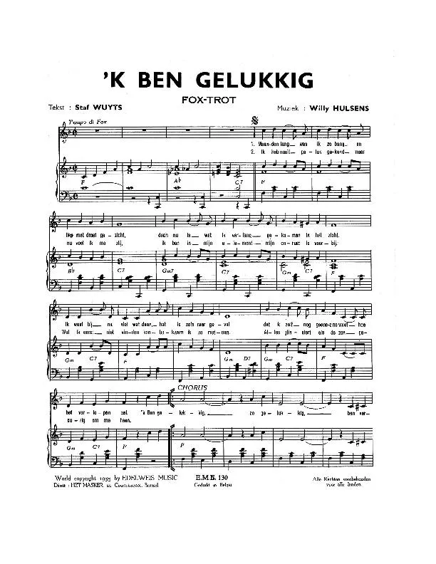 télécharger la partition d'accordéon K Ben Gelukkig (Fox Trot) au format PDF