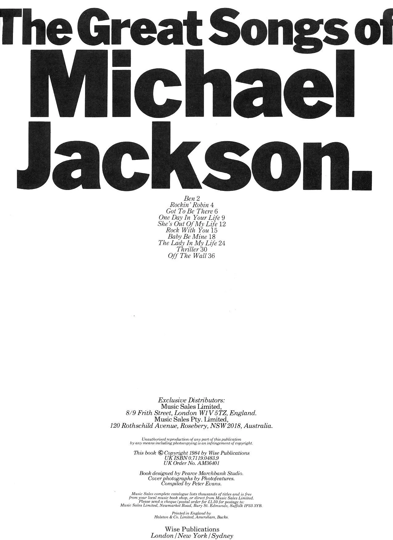 télécharger la partition d'accordéon The Great Songs Of Michael Jackson (10 Titres) au format PDF