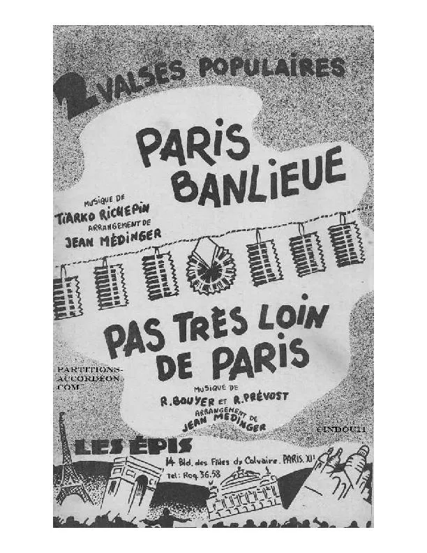télécharger la partition d'accordéon Pas très loin de Paris (Arrangement : Jean Médinger) (Orchestration) (Valse) au format PDF